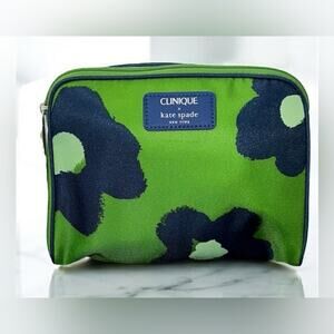 Clinique x Kate Spade Green Floral Pouch